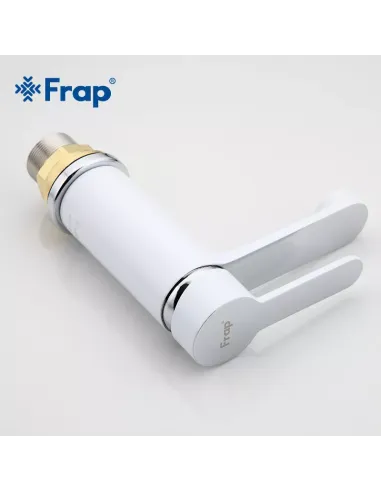 Змішувач для умивальника Frap F1041, білий, хром, одноважільний