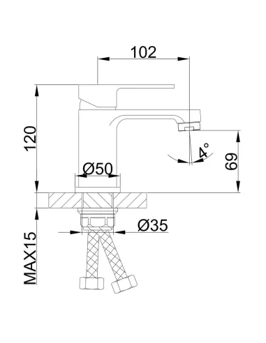Змішувач для умивальника Frap F1041, білий, хром, одноважільний