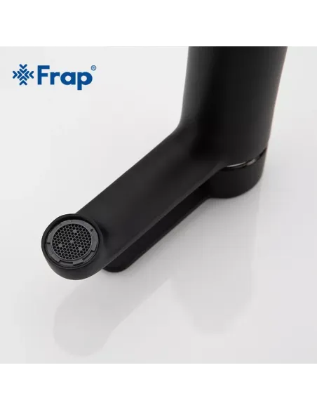 Смеситель для умывальника Frap F1042, черный, хром, однорычажный