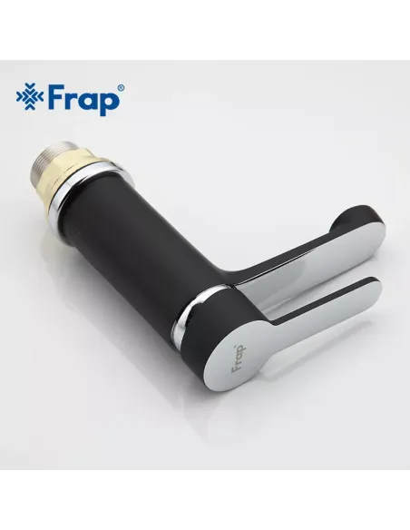 Смеситель для умывальника Frap F1042, черный, хром, однорычажный
