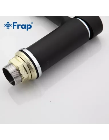 Смеситель для умывальника Frap F1042, черный, хром, однорычажный