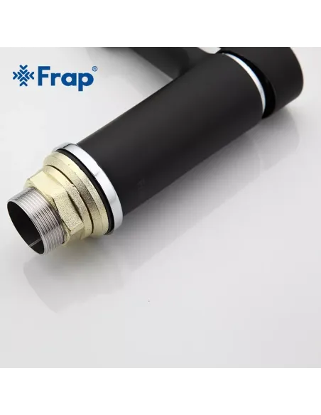 Смеситель для умывальника Frap F1042, черный, хром, однорычажный