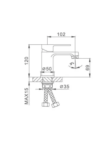 Смеситель для умывальника Frap F1042, черный, хром, однорычажный