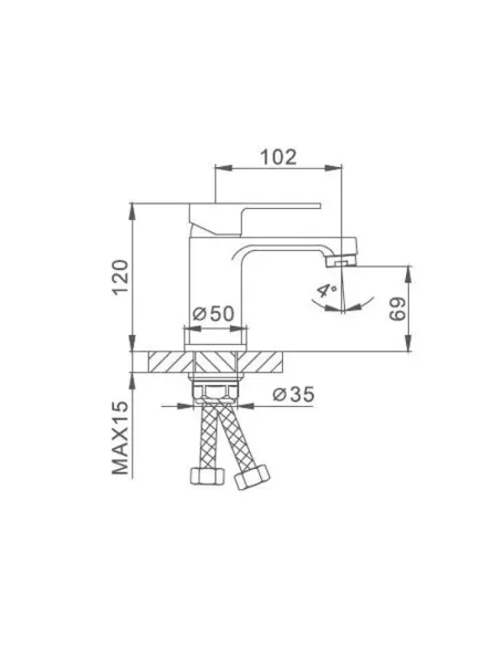 Смеситель для умывальника Frap F1042, черный, хром, однорычажный
