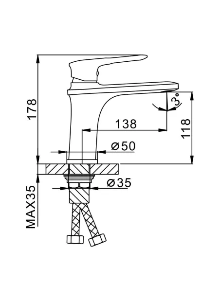 Змішувач для умивальника Frap F1049, білий, хром, одноважільний