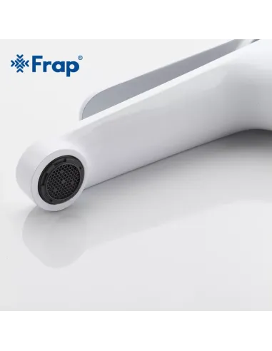 Змішувач для умивальника Frap F1045, білий, хром, одноважільний