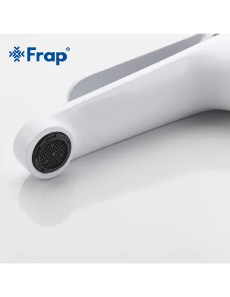 Змішувач для умивальника Frap F1045, білий, хром, одноважільний