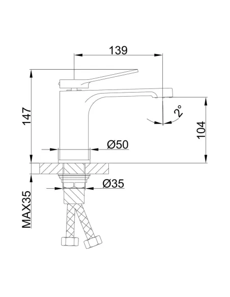 Змішувач для умивальника Frap F1045, білий, хром, одноважільний