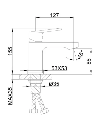 Змішувач для умивальника Frap F1046, хром, одноважільний