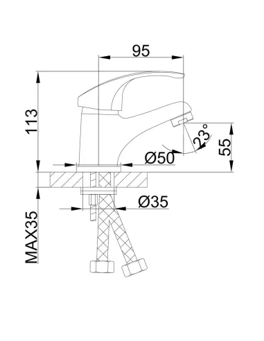 Змішувач для умивальника Frap F1036, хром, одноважільний