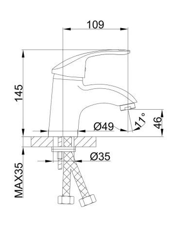 Змішувач для умивальника Frap F1021, хром, одноважільний