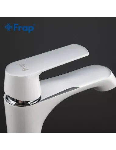 Смеситель для умывальника Frap F1031, белый, хром, однорычажный