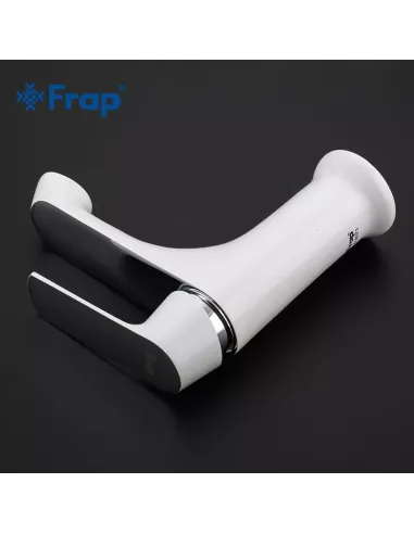 Смеситель для умывальника Frap F1031, белый, хром, однорычажный