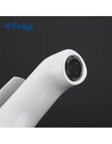Смеситель для умывальника Frap F1031, белый, хром, однорычажный