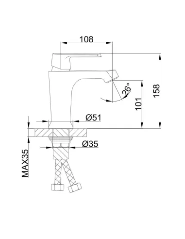 Смеситель для умывальника Frap F1031, белый, хром, однорычажный