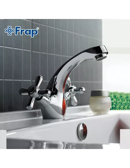 Смеситель для умывальника Frap F1025 двухвентильный, хром