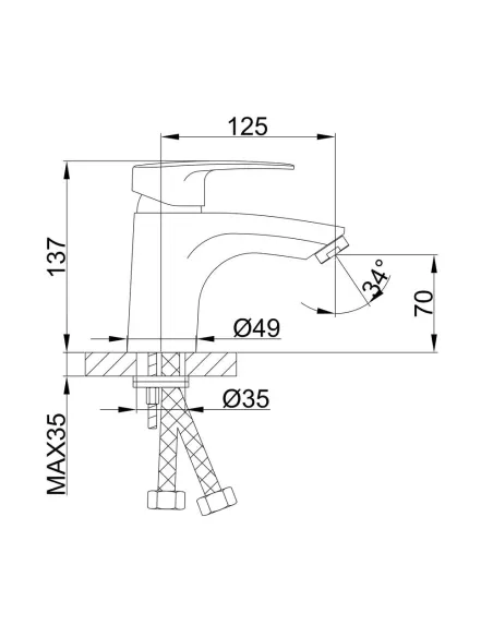 Змішувач для умивальника Frap F1066, хром, одноважільний