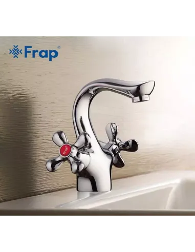 Змішувач для умивальника Frap F10731-B двовентильний, хром