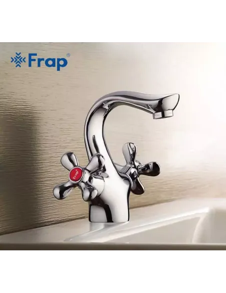Змішувач для умивальника Frap F10731-B двовентильний, хром