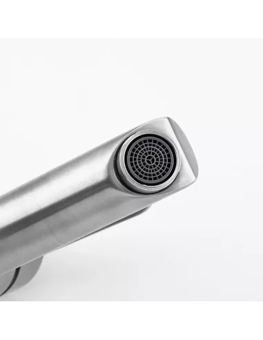 Змішувач для умивальника Frap F10801 одноважільний, нержавіюча сталь, сатин