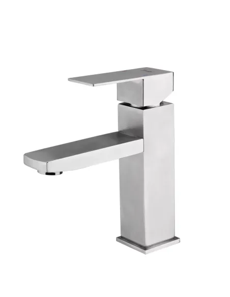 Змішувач для умивальника Frap F10802 одноважільний, нержавіюча сталь, сатин