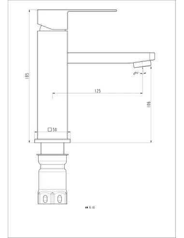 Змішувач для умивальника Frap F10802 одноважільний, нержавіюча сталь, сатин