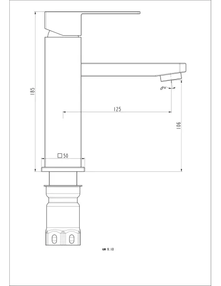 Змішувач для умивальника Frap F10802 одноважільний, нержавіюча сталь, сатин