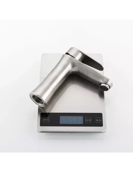 Смеситель для умывальника Frap F1048 однорычажный, нержавеющая сталь, сатин