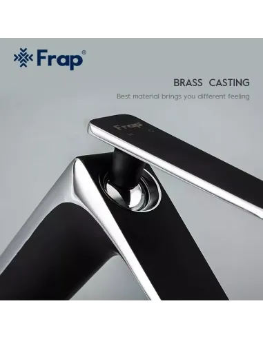 Смеситель для умывальника Frap F1057, черный, хром, однорычажный