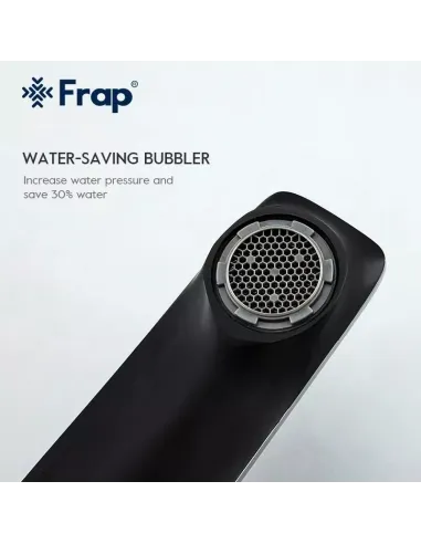 Смеситель для умывальника Frap F1057, черный, хром, однорычажный
