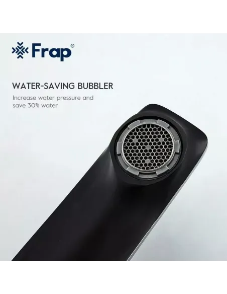 Смеситель для умывальника Frap F1057, черный, хром, однорычажный