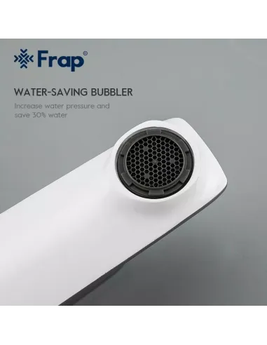 Змішувач для умивальника Frap F1058, білий, хром, одноважільний