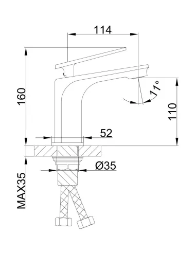 Змішувач для умивальника Frap F1058, білий, хром, одноважільний