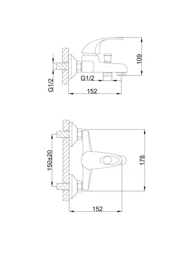 Смеситель для ванны Frap F3003, хром