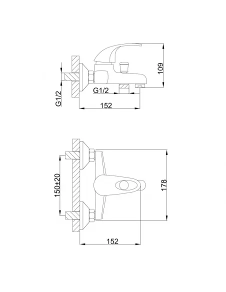 Смеситель для ванны Frap F3003, хром