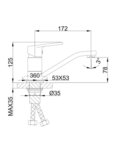 Змішувач для кухні Frap F4546, хром