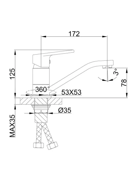 Змішувач для кухні Frap F4546, хром