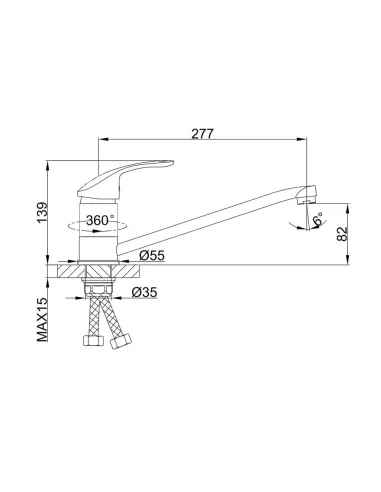 Змішувач для кухні Frap F4921, хром