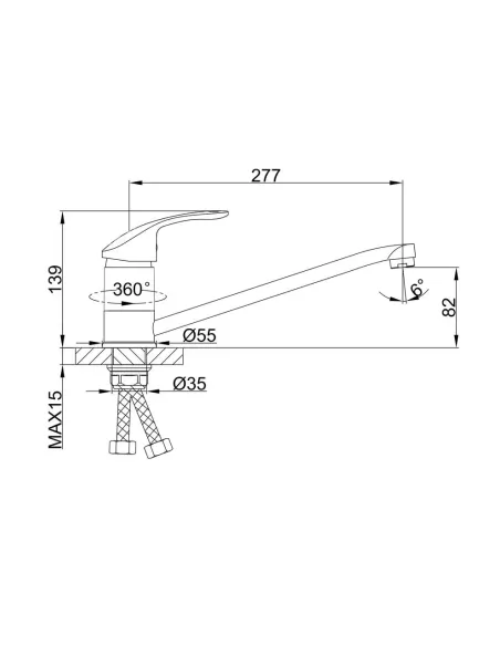 Змішувач для кухні Frap F4921, хром