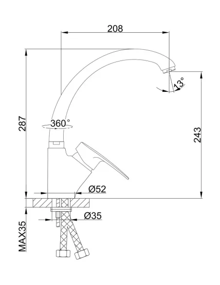 Смеситель для кухни Frap F4166-7, черный