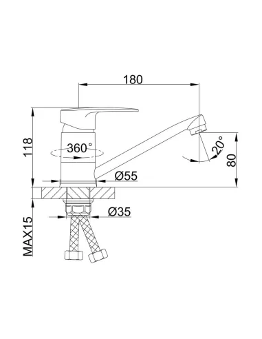 Смеситель для кухни Frap F4566-2, хром