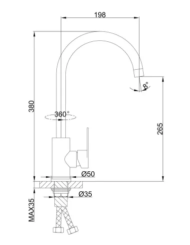 Смеситель для кухни Frap F4048, сатин