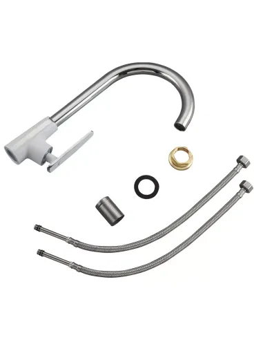 Смеситель для кухни Frap F4058, белый хром