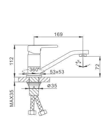 Змішувач для кухні Frap F4560, хром