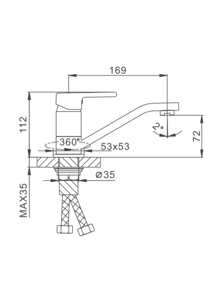 Смеситель для кухни Frap F4560, хром
