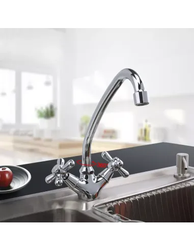 Смеситель для кухни Frap F4125 двухвентильный, хром