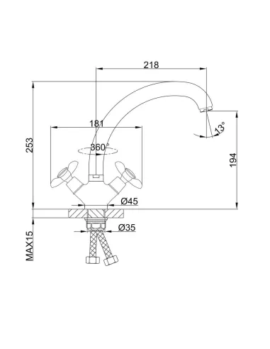 Смеситель для кухни Frap F42731-B двухвентильный, хром