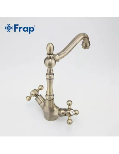 Смеситель для кухни Frap F4019-4 двухвентильный, бронза