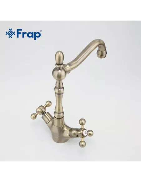Змішувач для кухні Frap F4019-4 двовентильний, бронза