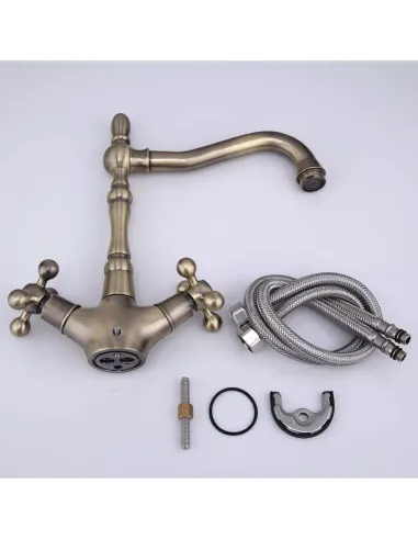 Змішувач для кухні Frap F4019-4 двовентильний, бронза